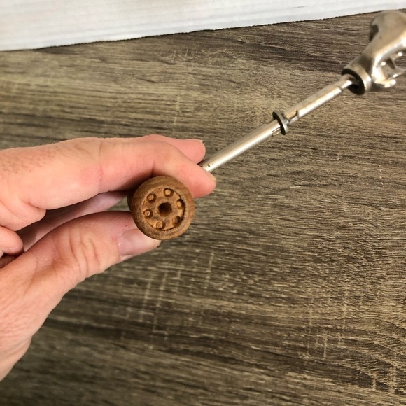 Vtg Italian Wood Handled Corkscrew - Picture 3 of 9